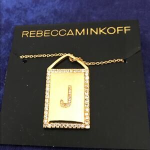 Rebecca Minkoff Monogram Initial Cutout Necklace Letter J NWT